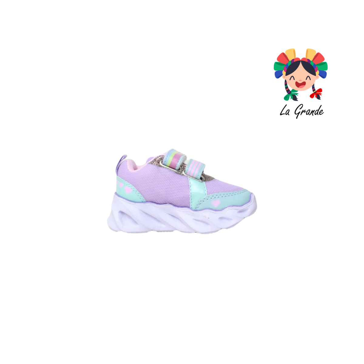 22019 ROJO ARANDANO Lila Menta Sint Tenis Casual Con Luces LED Para Niña