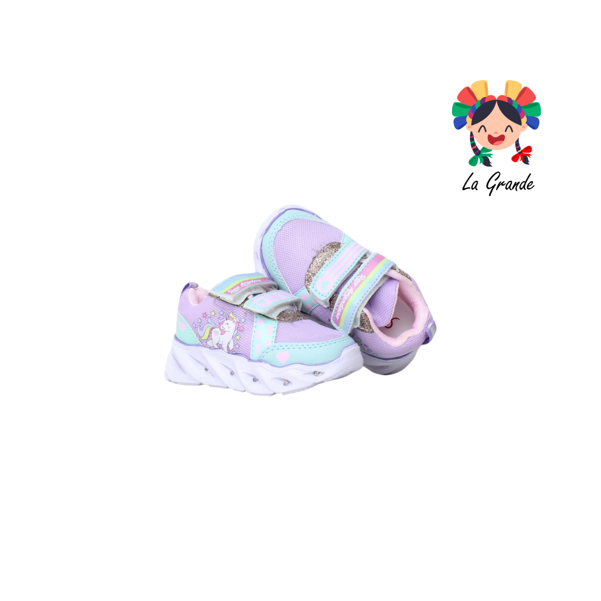 22019 ROJO ARANDANO Lila Menta Sint Tenis Casual Con Luces LED Para Niña