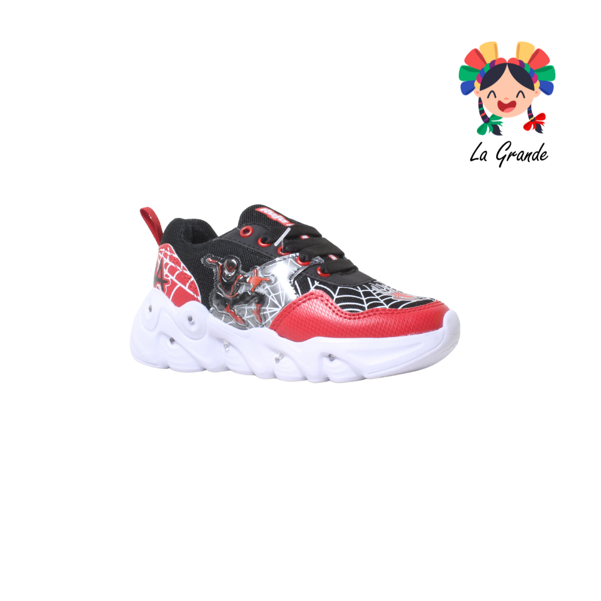 22023 ROJO ARANDANO Araña Ngo Rojo Oxfd Sint Tenis Casual con Luz Led para Niño