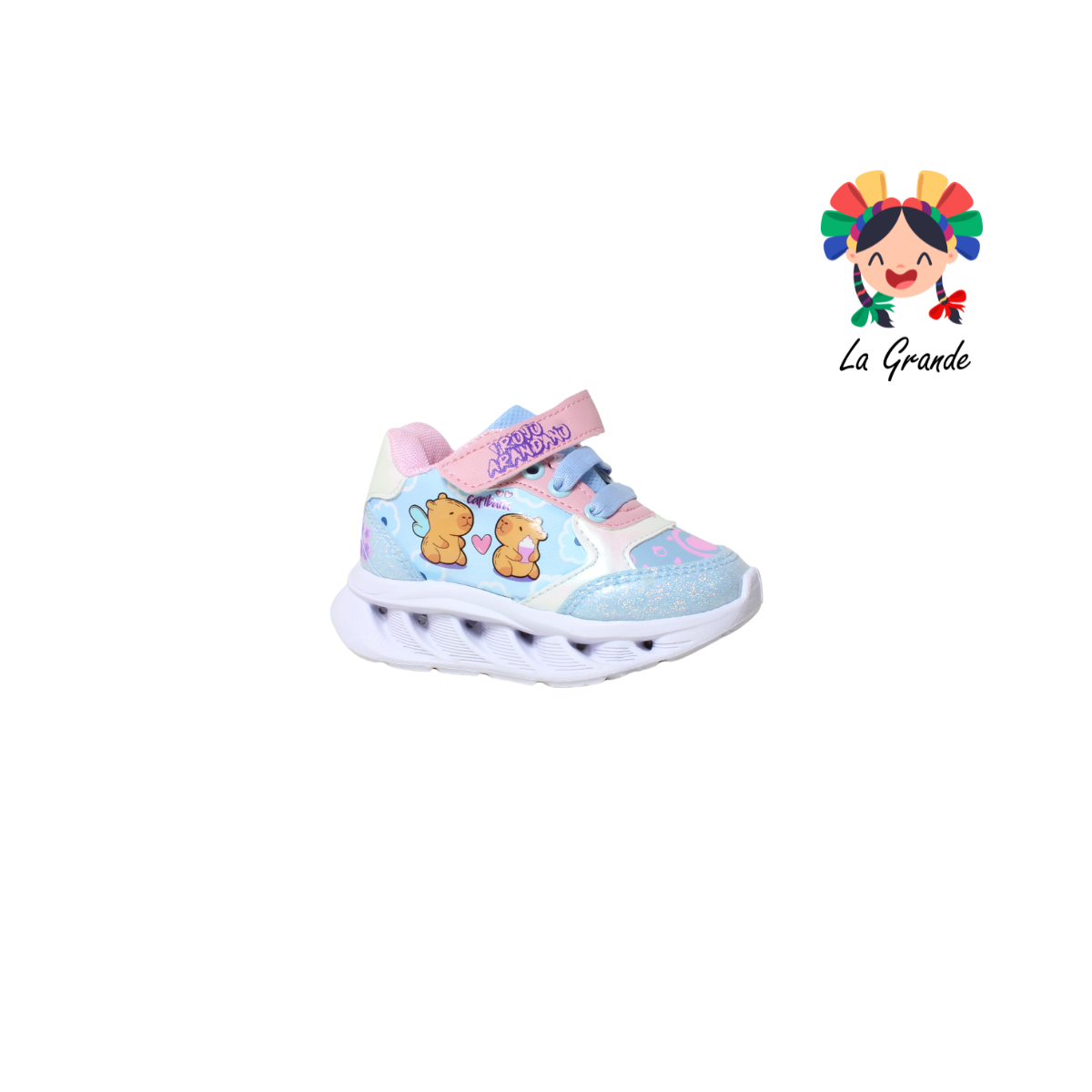 22029 CAPIBARA ROJO ARANDANO Cielo Rosa Tenis Casual con Luces para Bebé