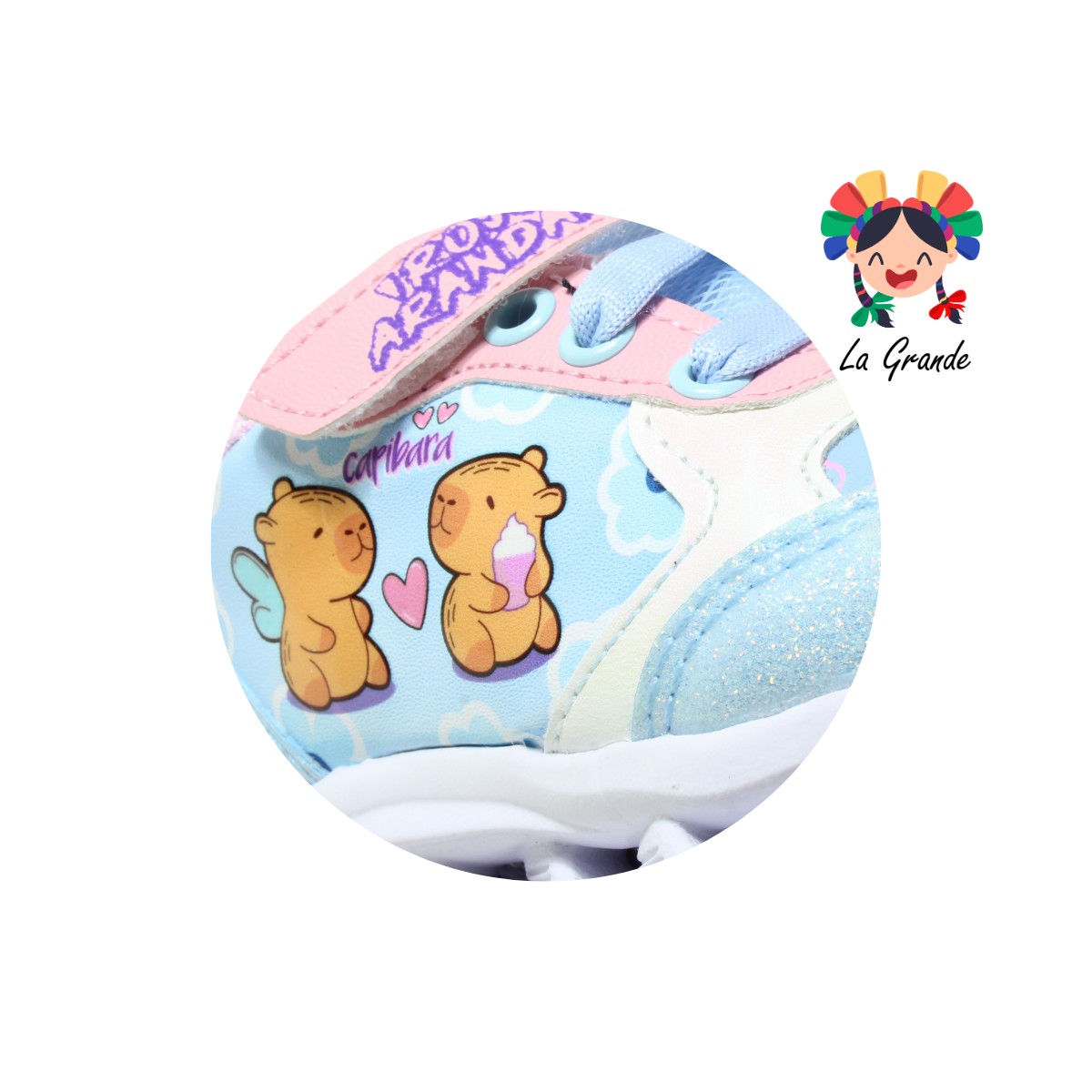 22029 CAPIBARA ROJO ARANDANO Cielo Rosa Tenis Casual con Luces para Bebé