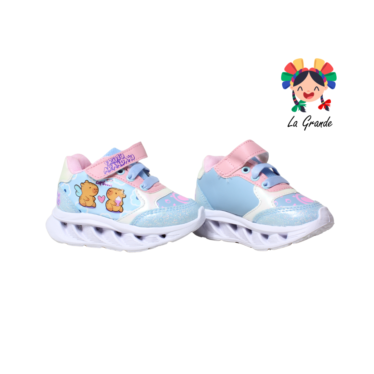 22029 CAPIBARA ROJO ARANDANO Cielo Rosa Tenis Casual con Luces para Bebé