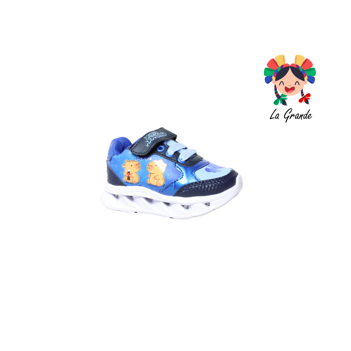 22029 CAPIBARA ROJO ARANDANO Mno Cielo Rey Tenis Casual con Luces para Bebé