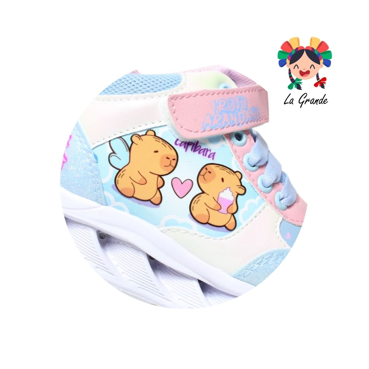 22030 CAPIBARA ROJO ARANDANO Cielo Rosa Tenis Casual con Luces para Bebé