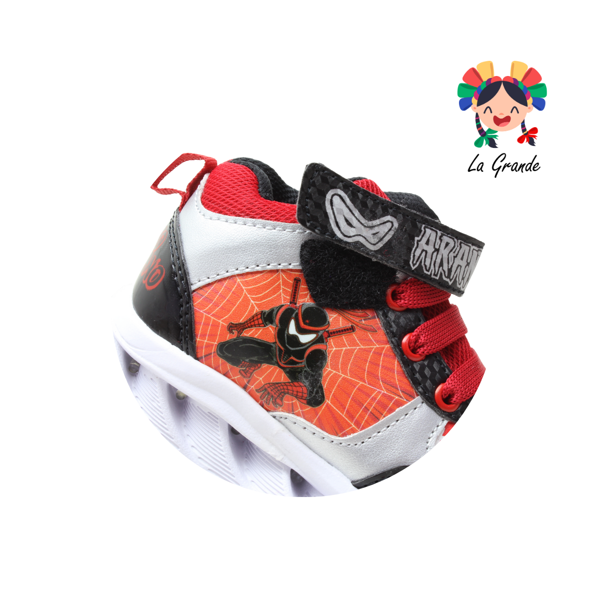 22030 ARAÑA ROJO ARANDANO Ngo Rojo Pta Tenis Casual con Luces para Niño