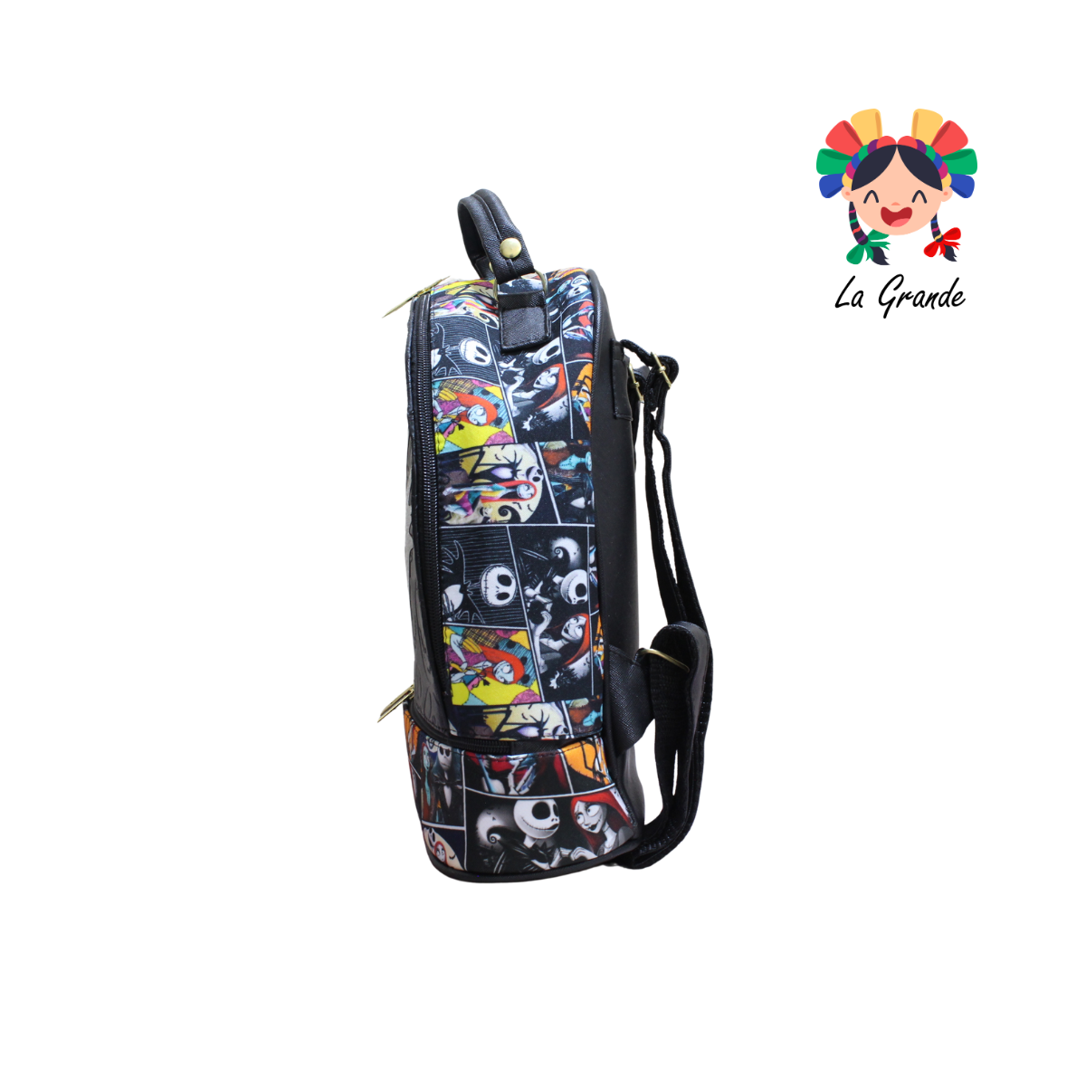 016 Pareja LUCCIANA Mochila Casual En Color Ngo/Bco/Vde Para Dama