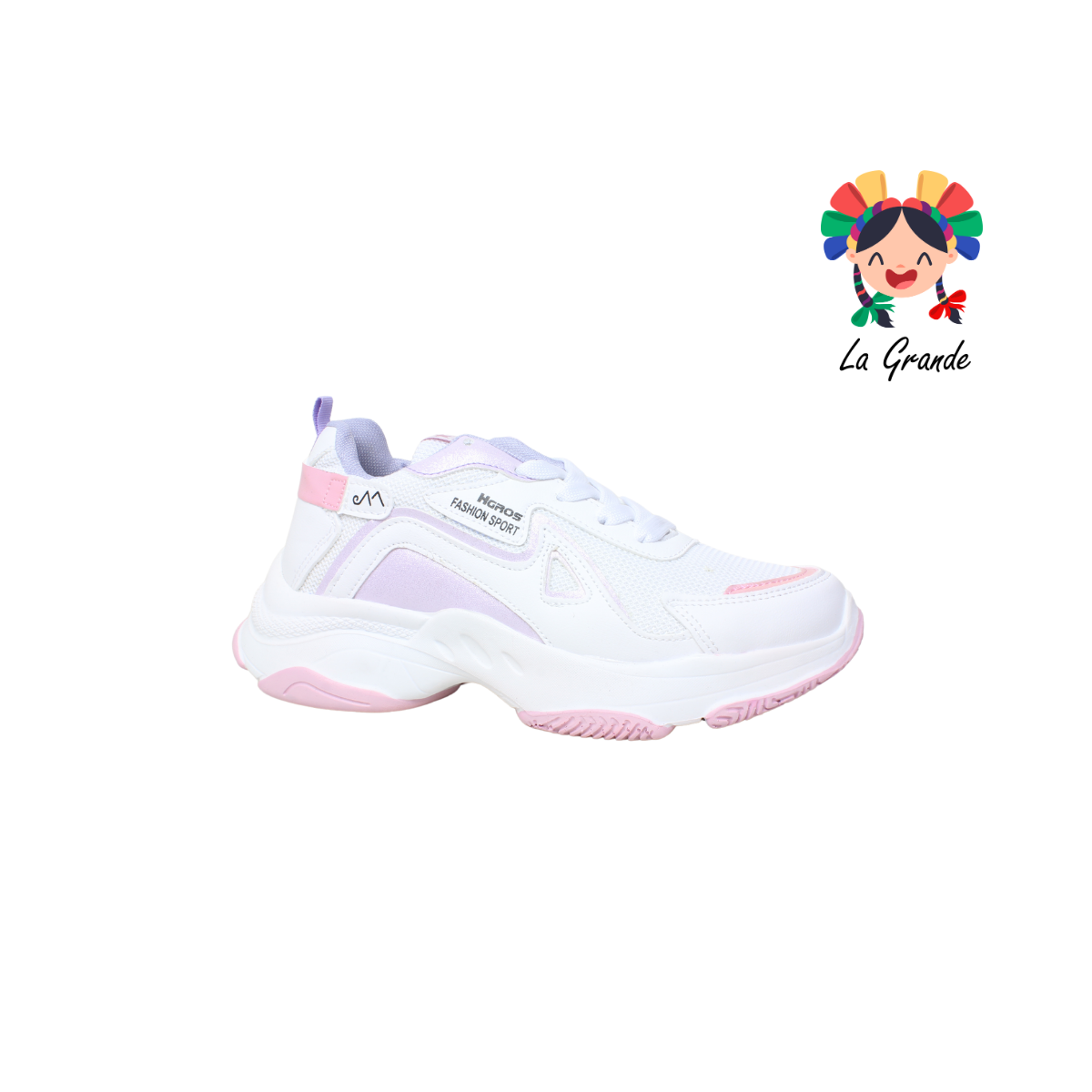 301 H-GROSS Bco Lila Rosa Tenis Deportivo para Dama