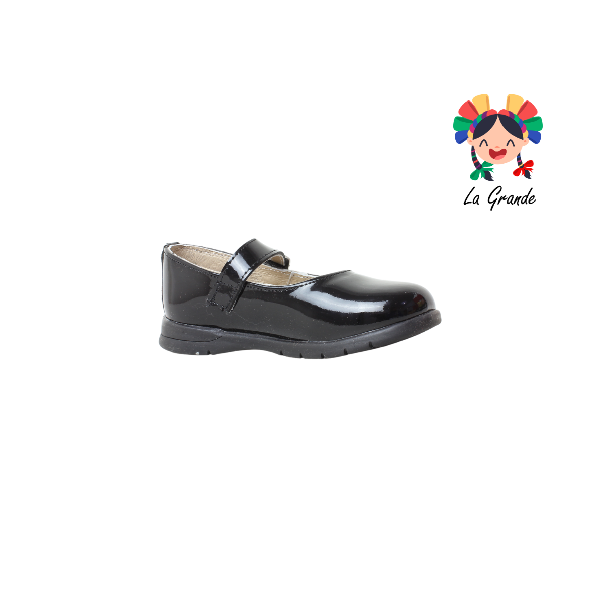 2295 DOGI Negro Charol Zapato Escolar para Niña