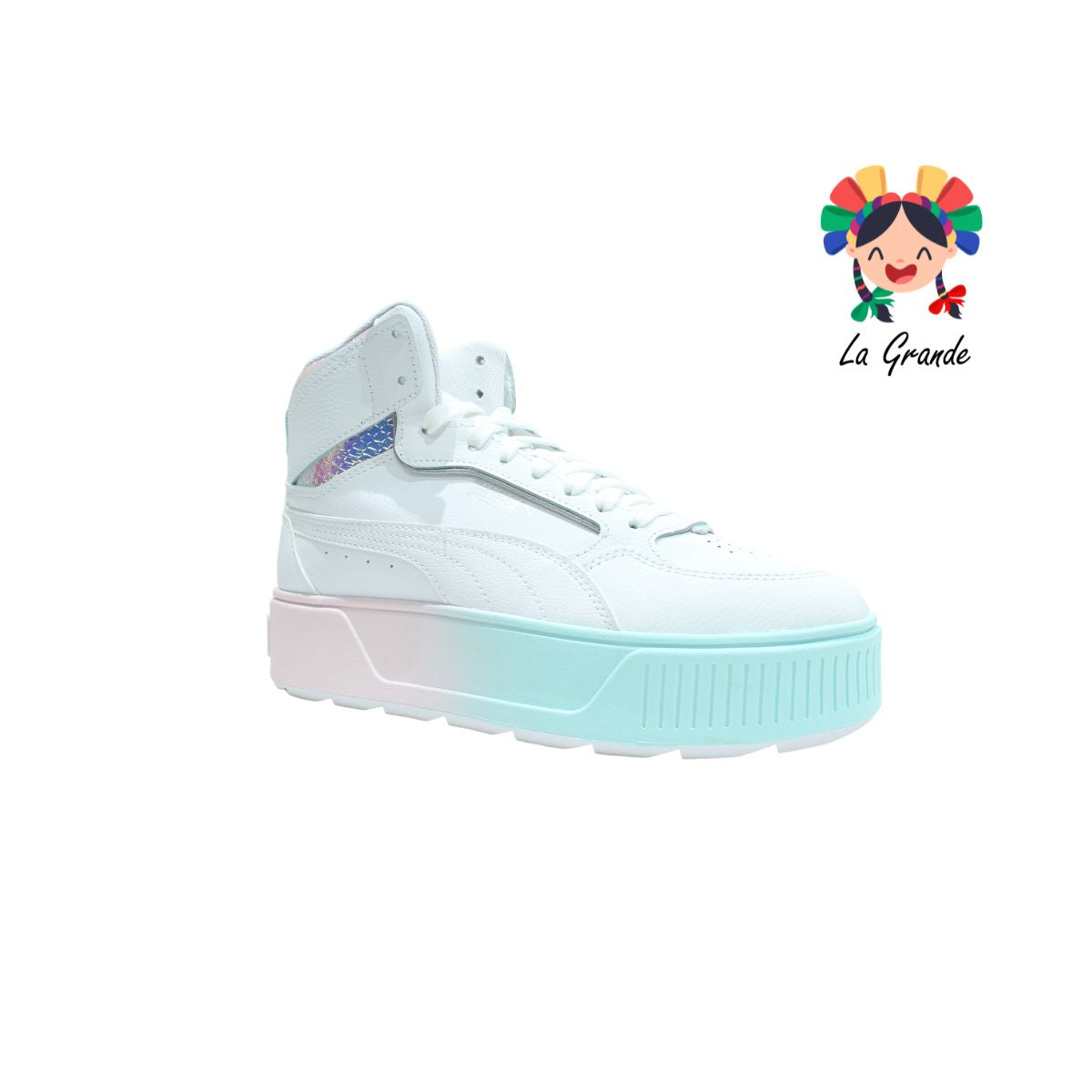 2302 KARMEN PUMA Bco Tornasol Tenis Casual con Plataforma Importado Original para Dama