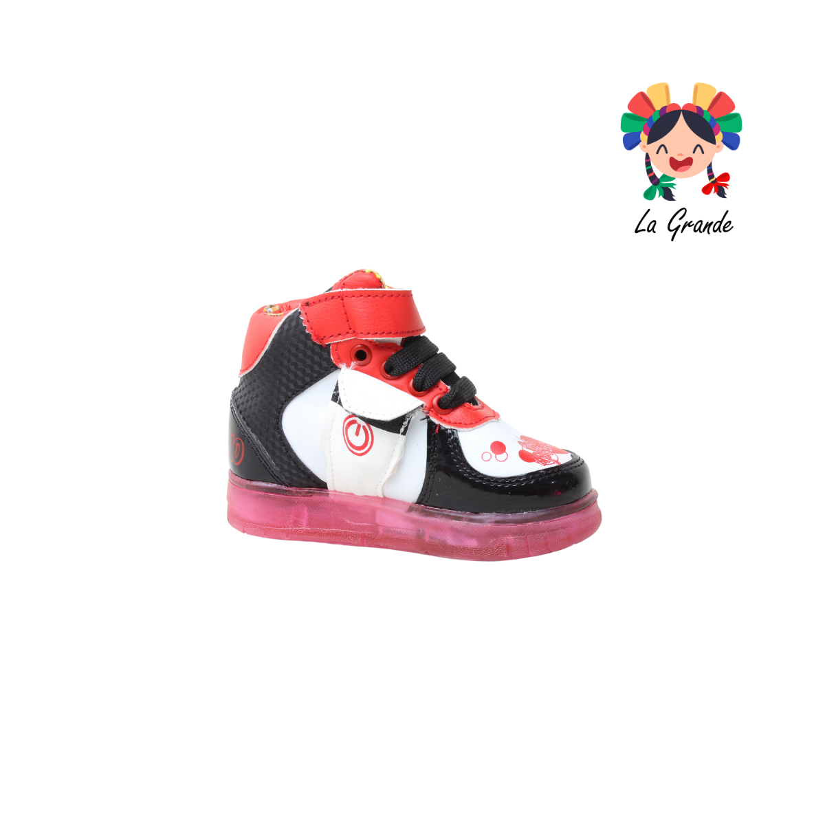 23031 CAPIBA ROJO ARANDANO Bco Ngo Rojo Tenis Casual con Luz Led Recargables para Bebé
