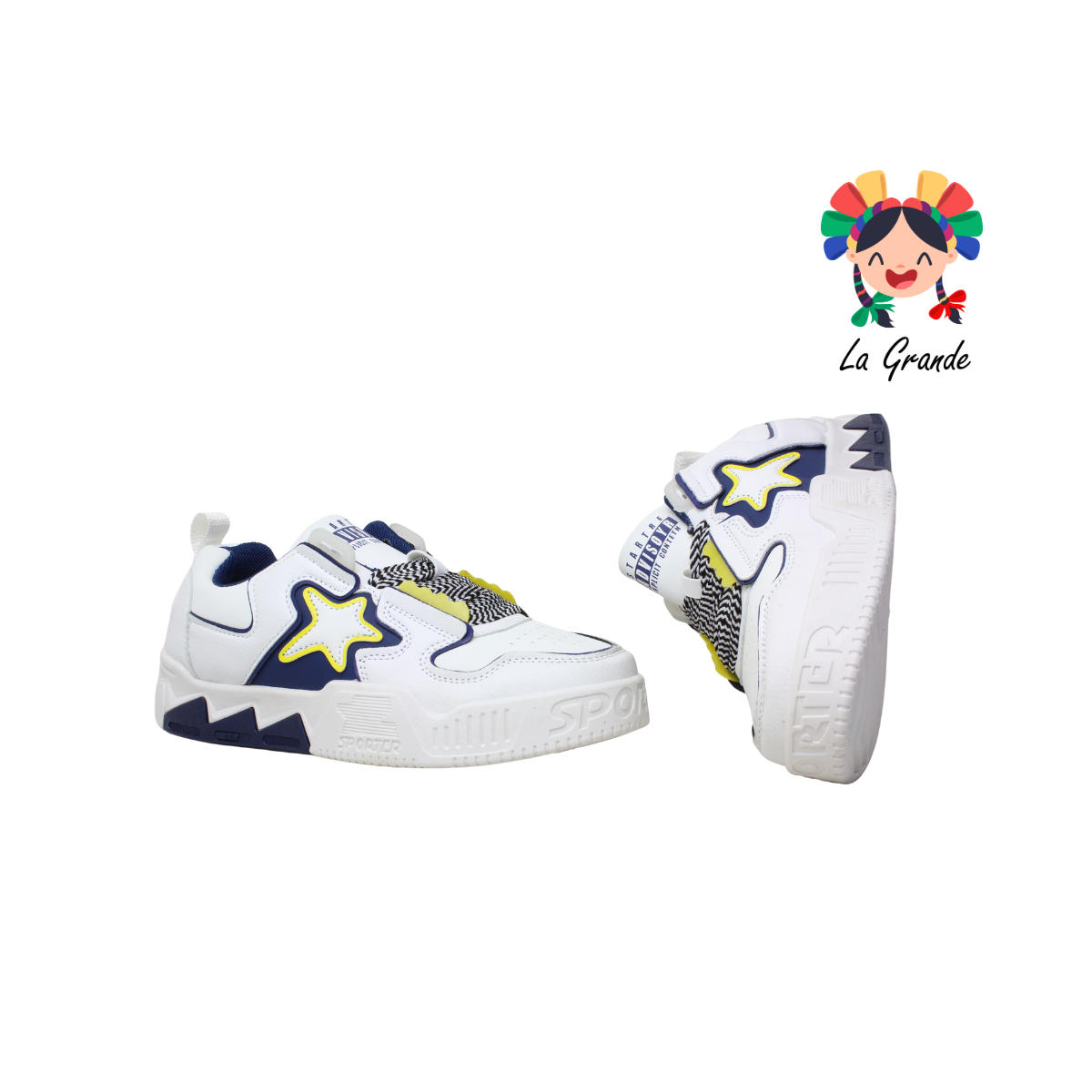 2316A-1C FOSUM Blanco Marino Sint Tenis Casual para Dama