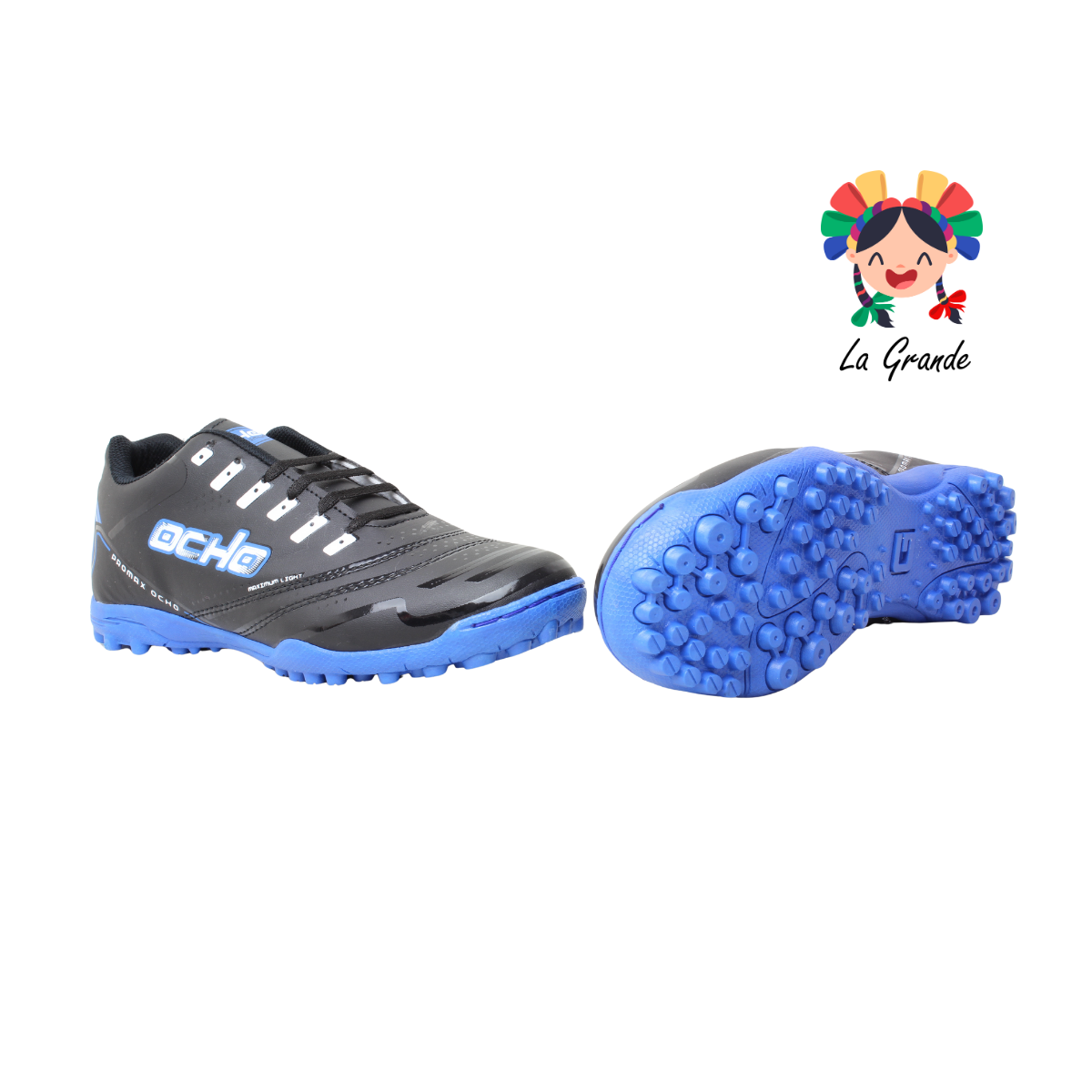 232 OCHO Ngo Azul Pituf Bco Tenis de Fútbol Rápido para Caballero