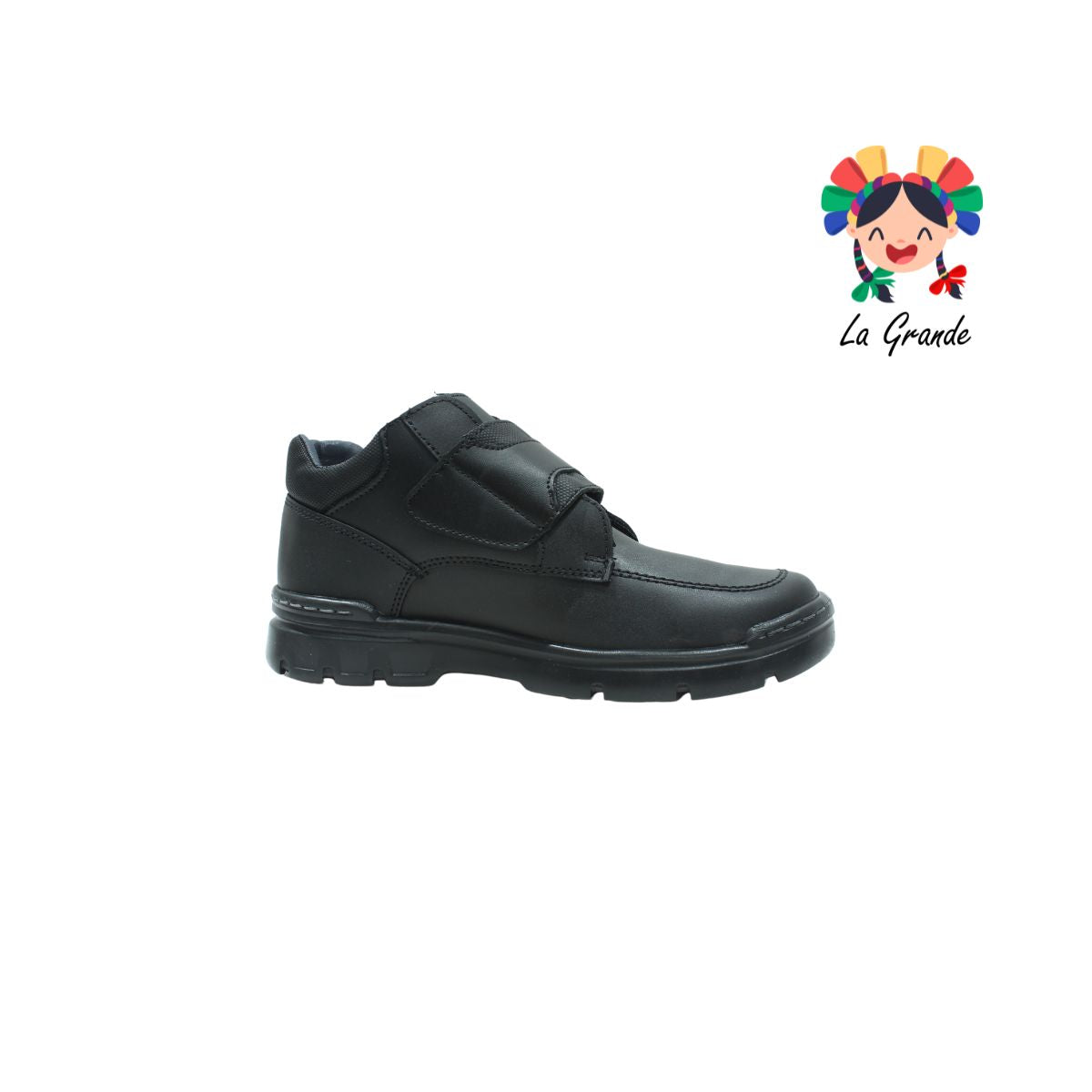 23302 YUYIN Negro Piel Zapato Escolar para Joven