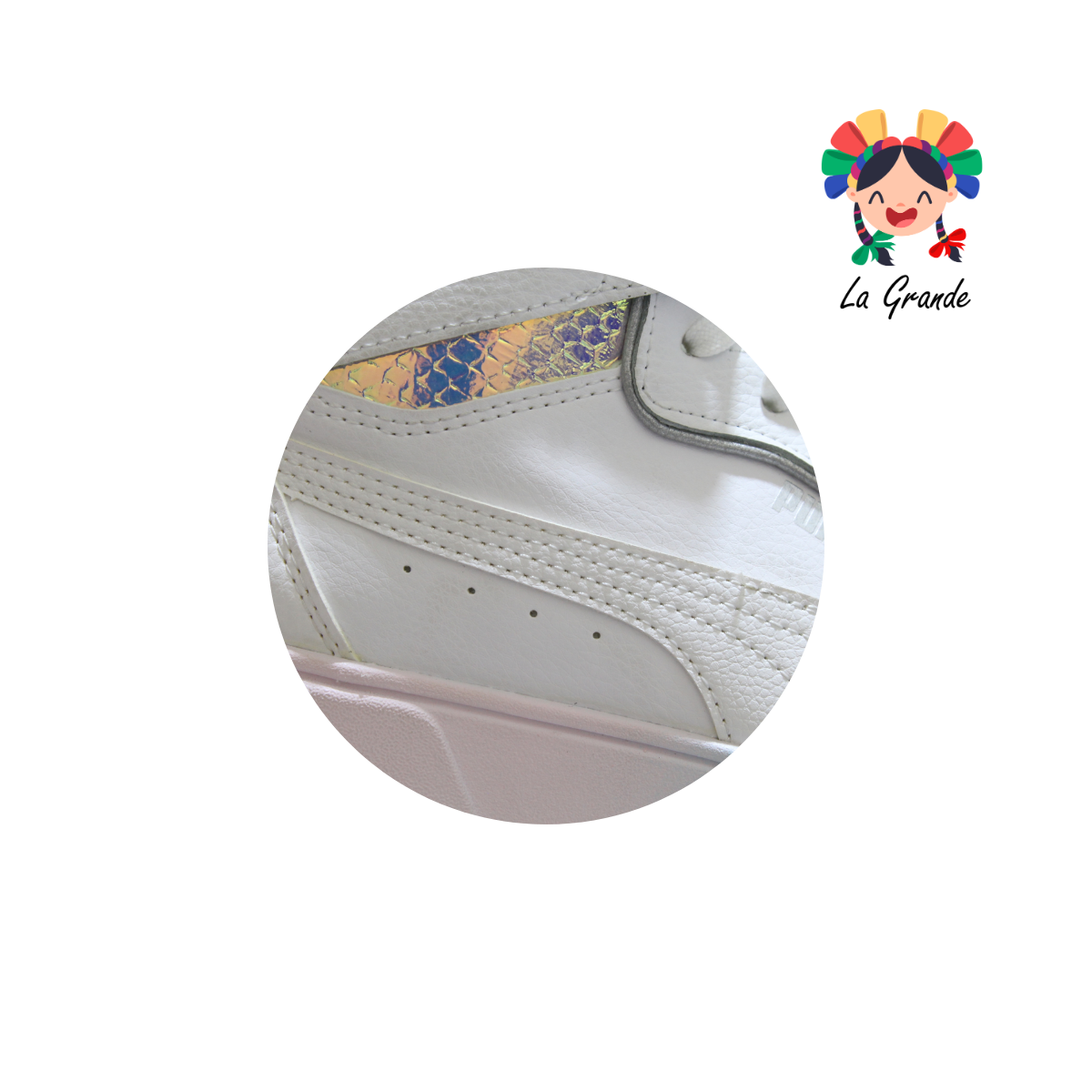 2302 KARMEN PM Blanco Tornasol Tenis Con Plataforma Importado Original para Dama