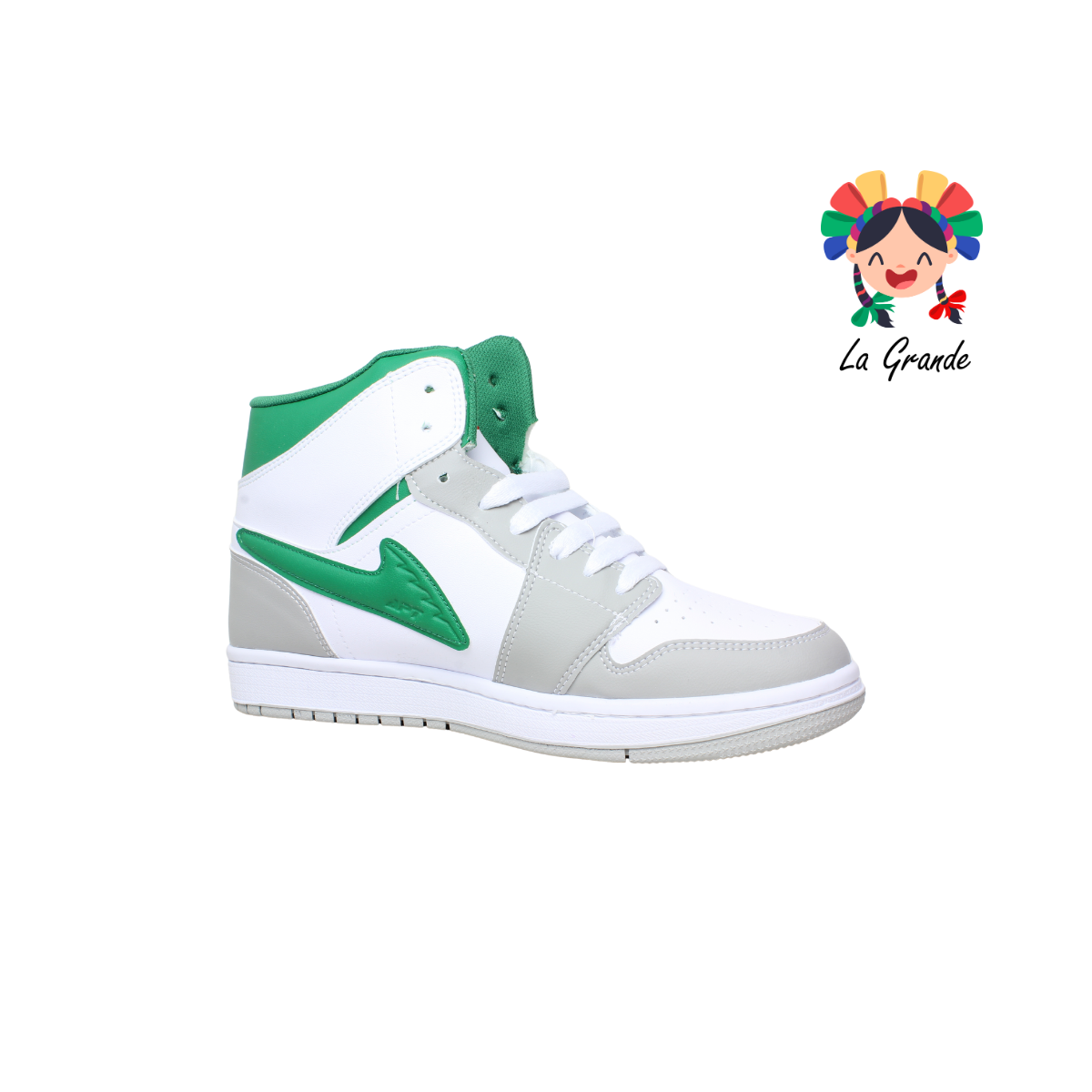 023 APT Bco Gris Vde Tenis Casual para Dama, Joven y Caballero