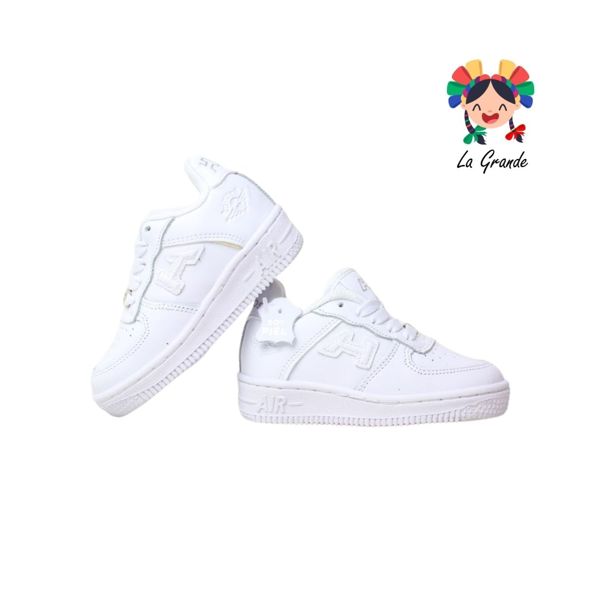 238 H-GROSS Blanco Blanco Tenis Escolar para Niña y Niño
