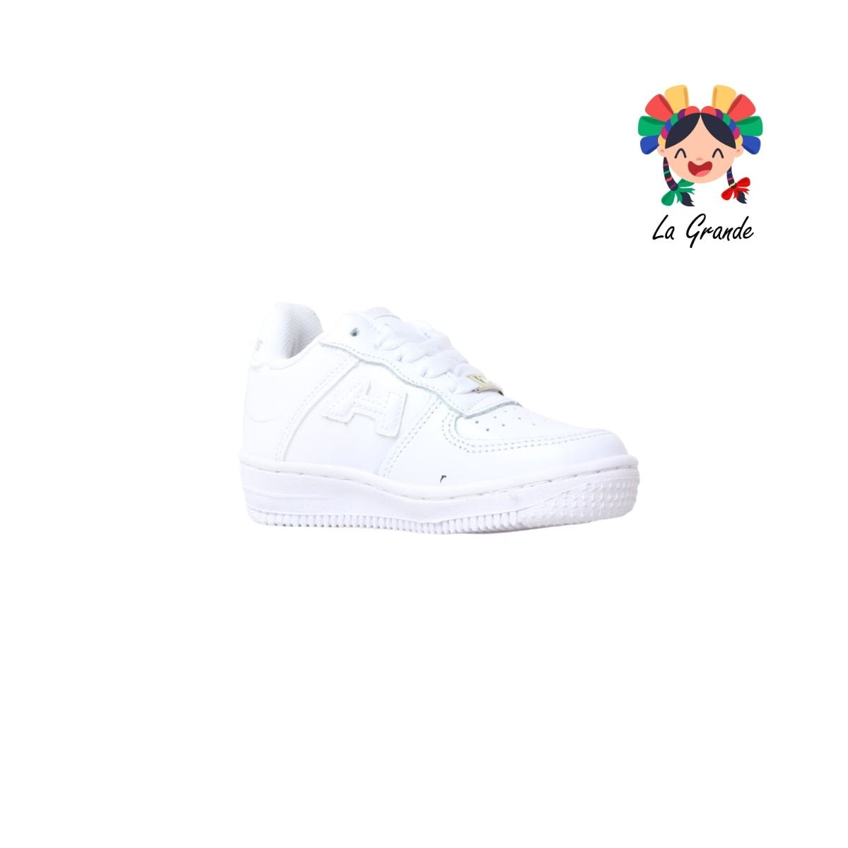 238 H-GROSS Blanco Blanco Tenis Escolar para Niña y Niño