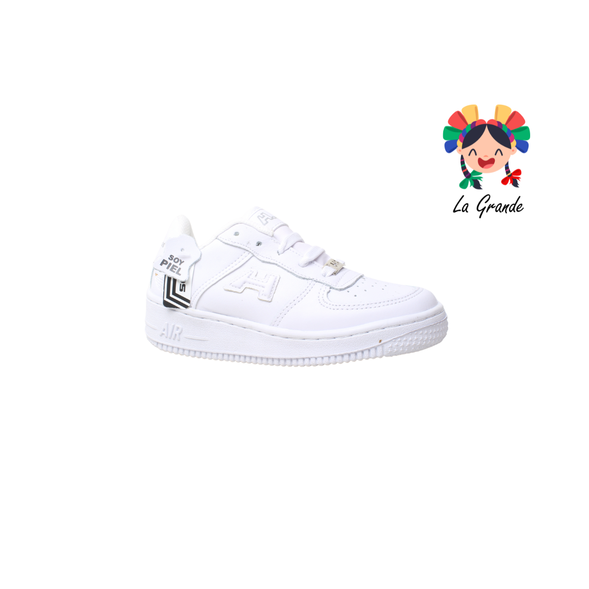 238 H-GROSS Blanco Blanco Tenis Escolar para Niña y Niño