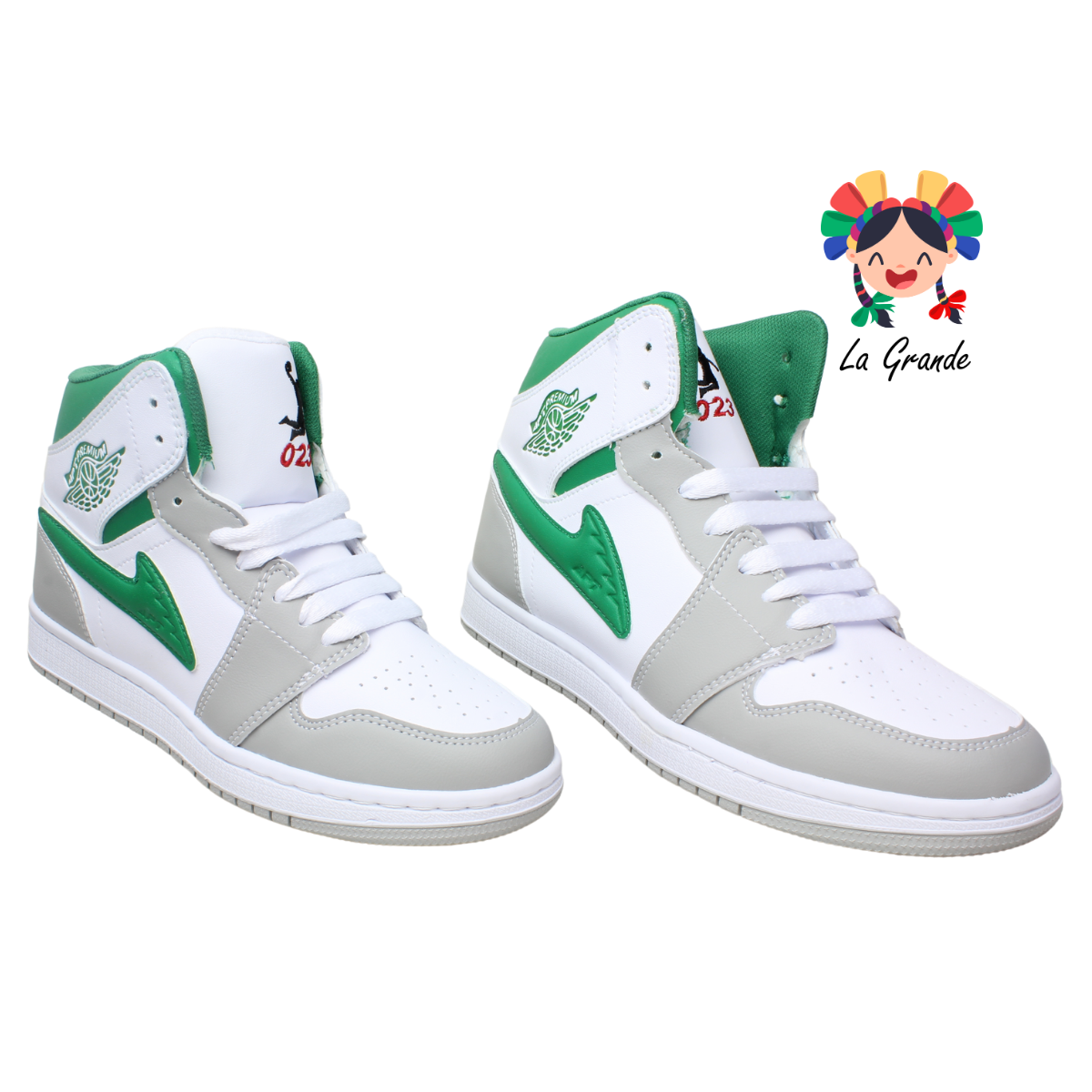 023 APT Bco Gris Vde Tenis Casual para Dama, Joven y Caballero
