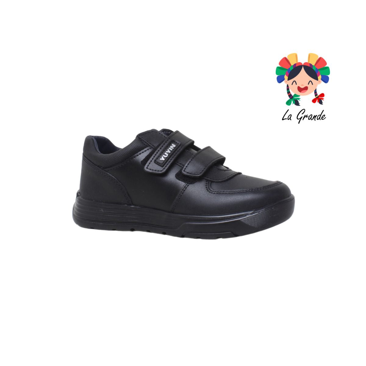 24291 YUYIN Negro Piel Zapato Escolar para Niño