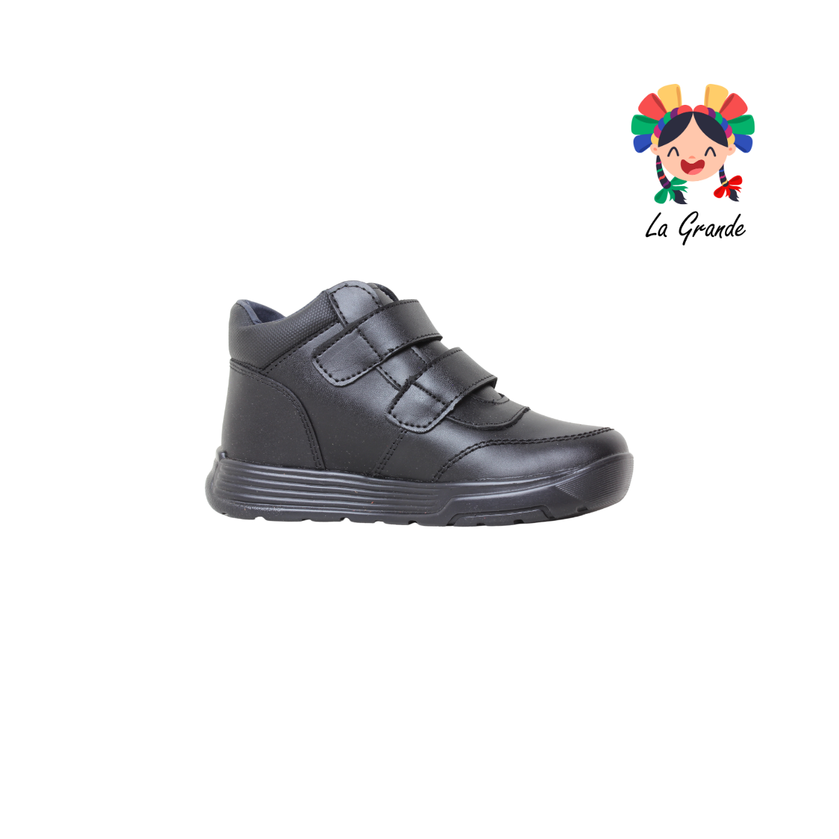 24421 YUYIN Negro Piel Zapato Escolar para Niño
