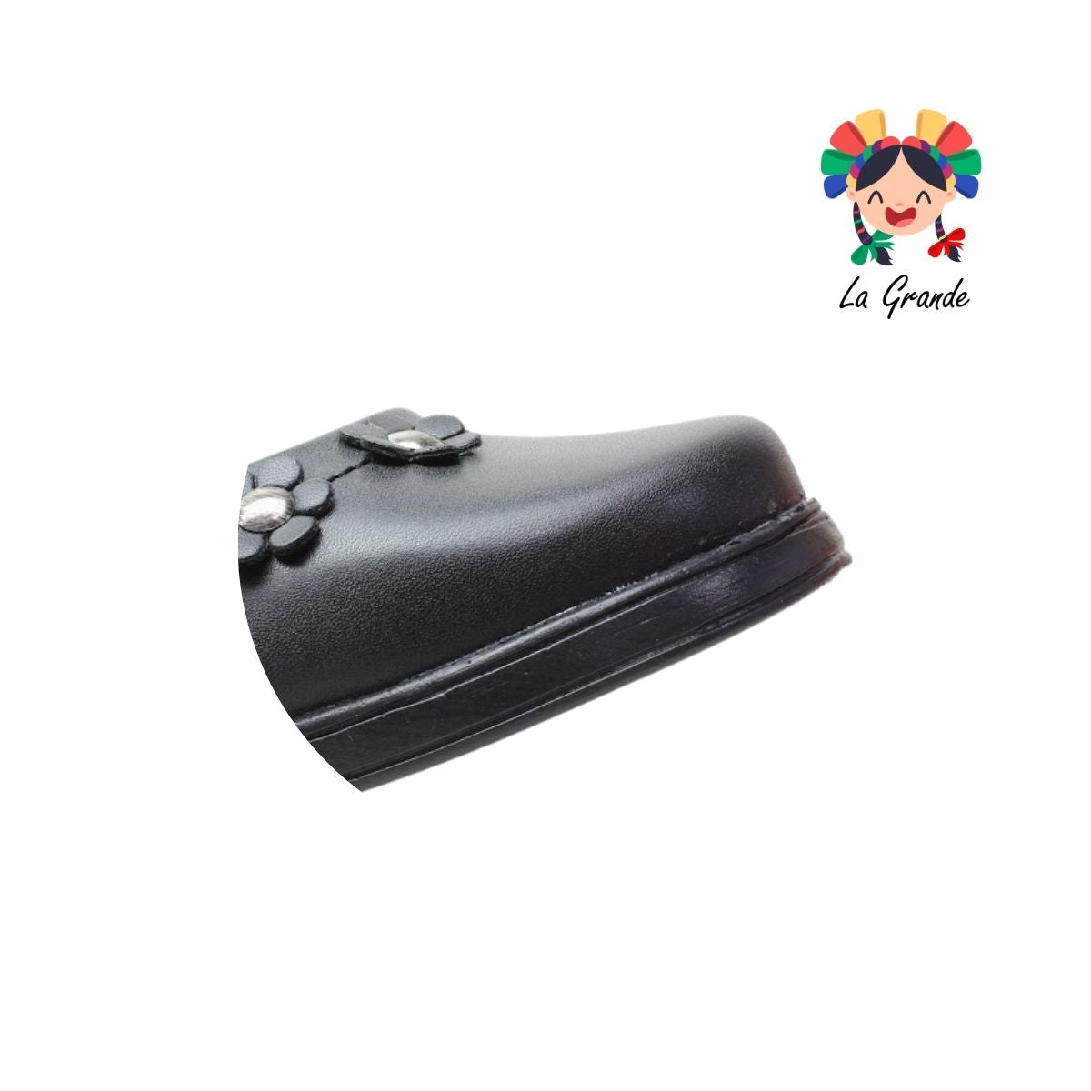 25-304 GG Negro Napa Zapato Escolar para Niña y Dama