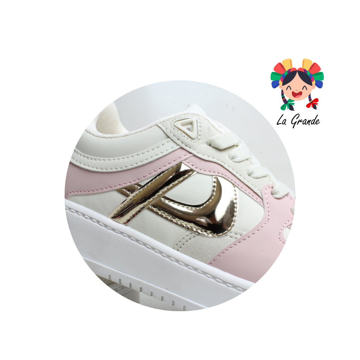 250001 PANAM Latte Rosa Textil Tenis Casual Original para Dama