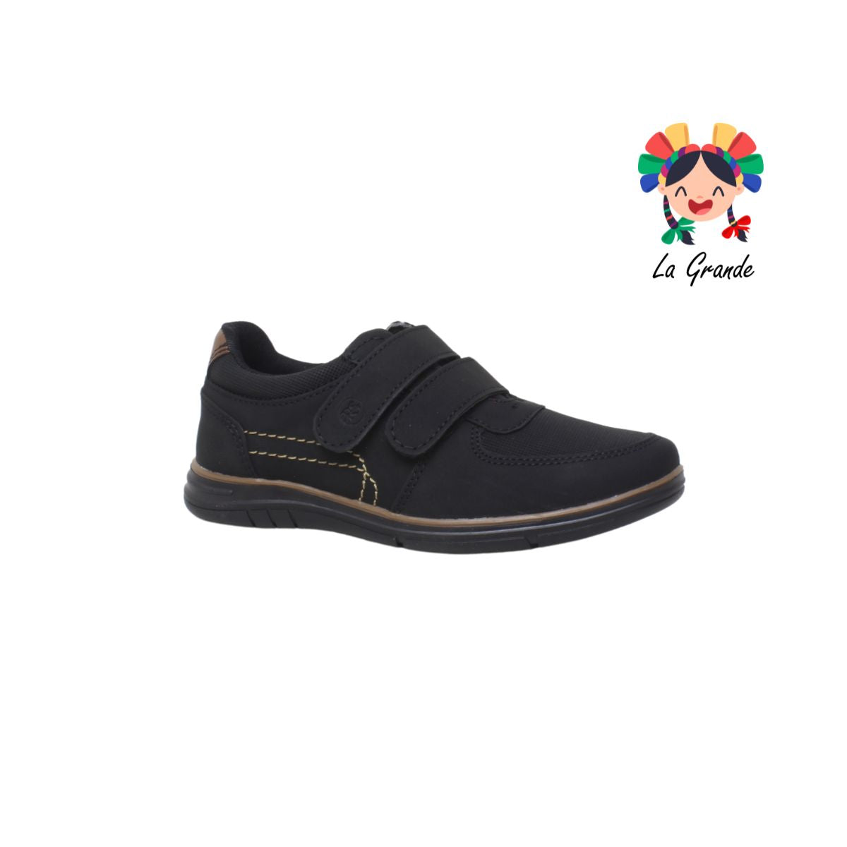 25007 RODRISAN Negro Camel Sint Zapato Escolar para Niño y Joven