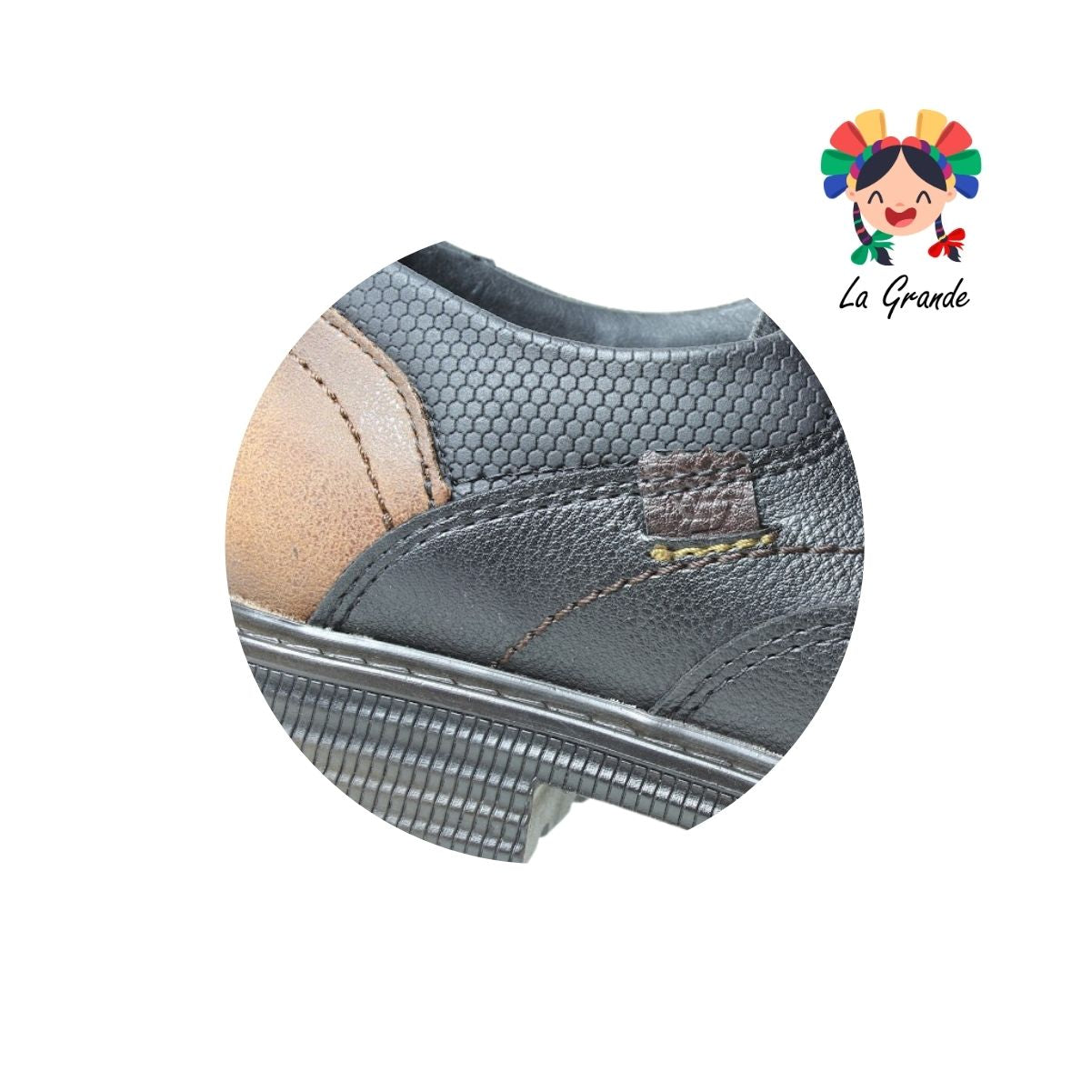 6203 CUSTOM Negro Camel Afrika Zapato Casual para Joven