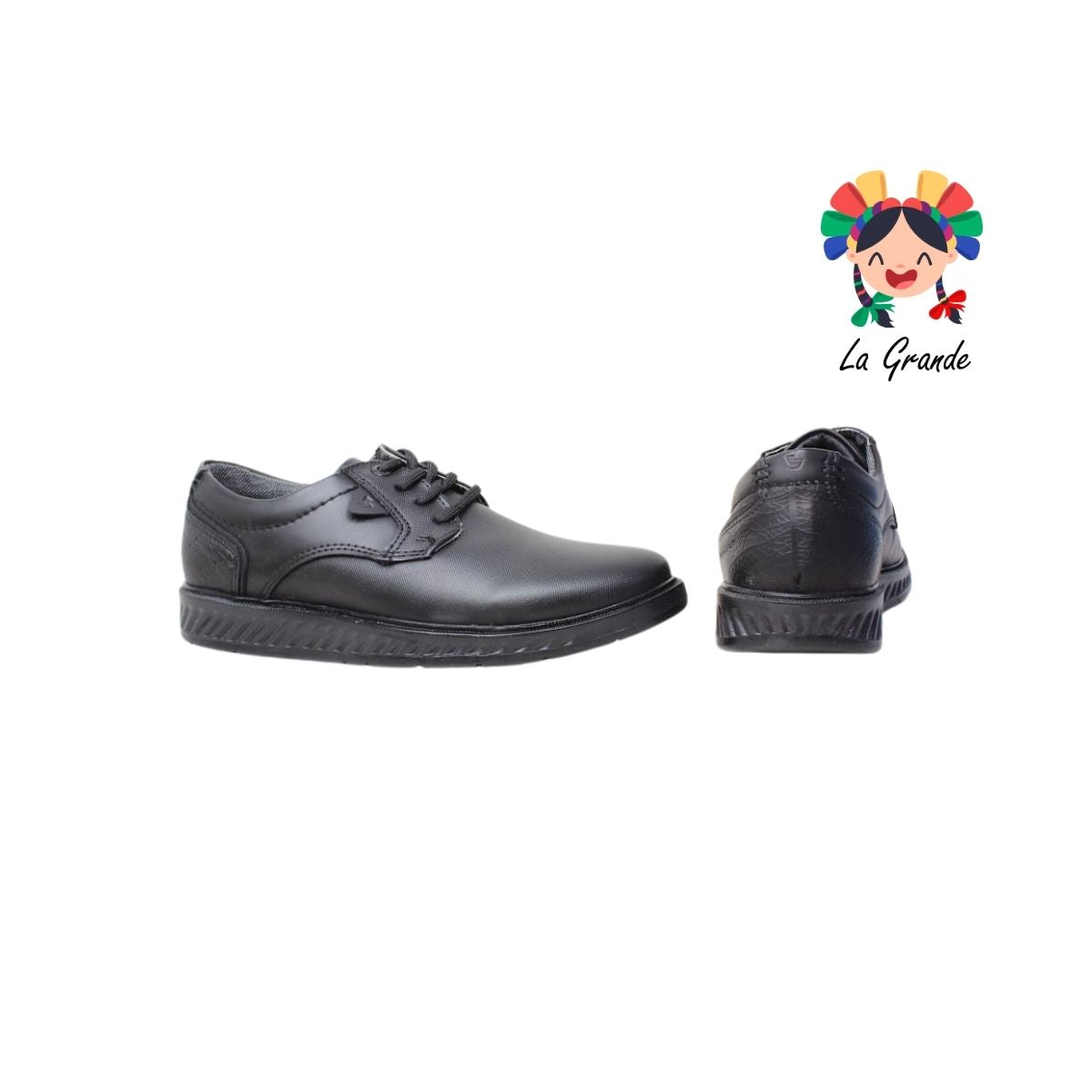 2502 CUSTOM Negro Atanado Zapato casual para Joven