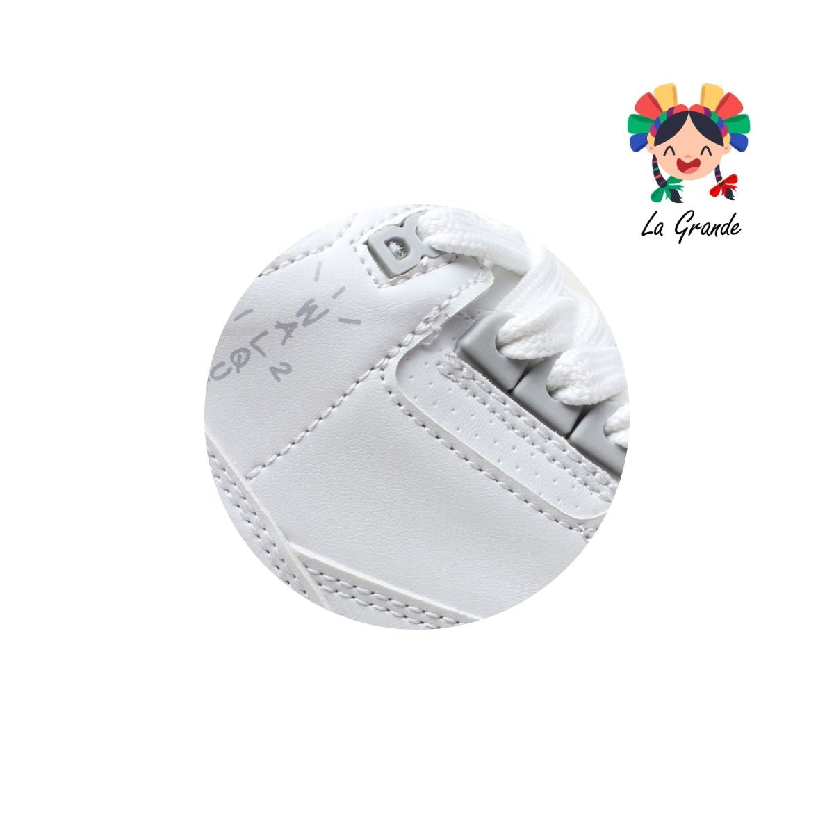 250 WALKQUIR Blanco Blanco Sintético Tenis Casual Urban para Niño y Niña