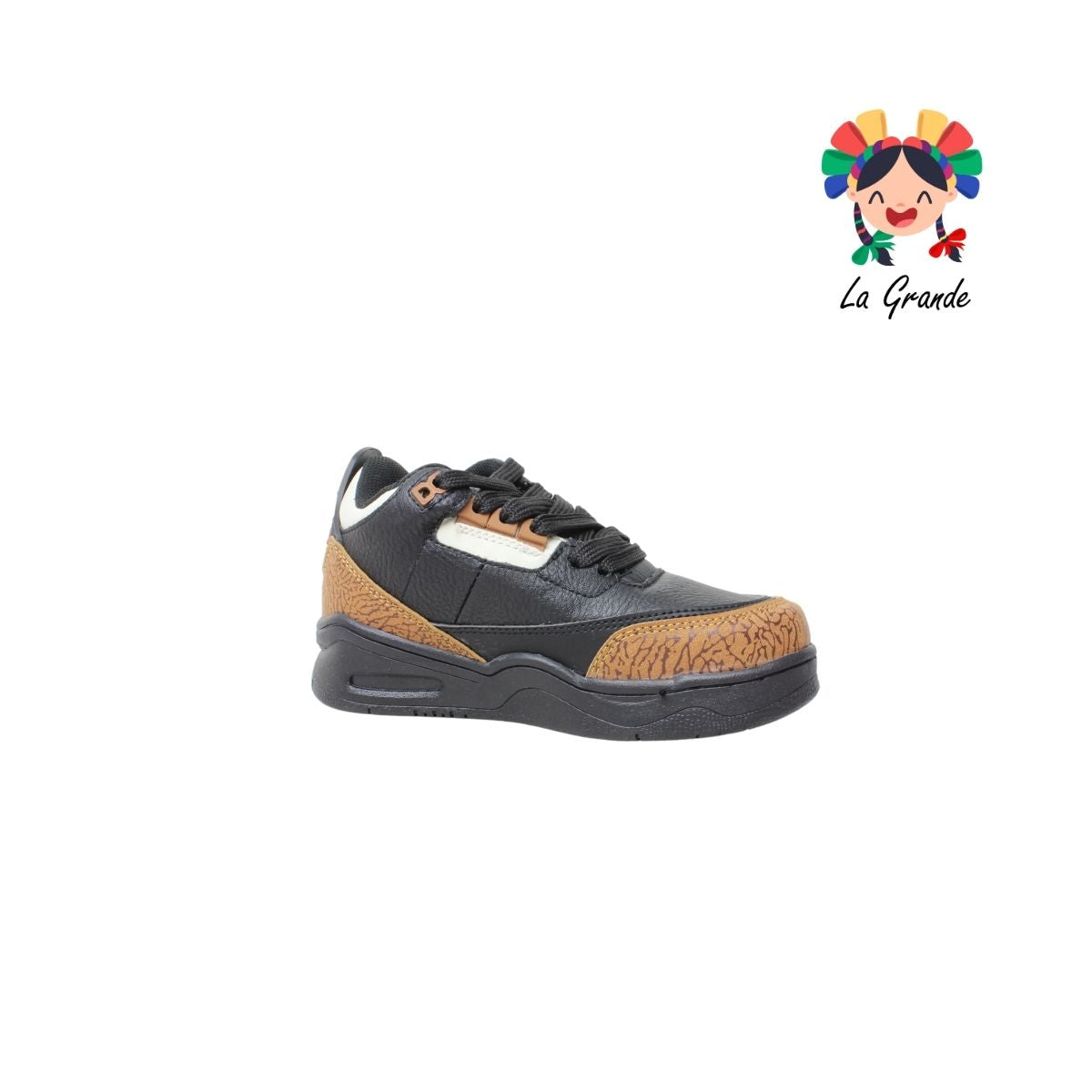 250 WALKQUIR Negro Café Sintético Tenis Urban para Niño