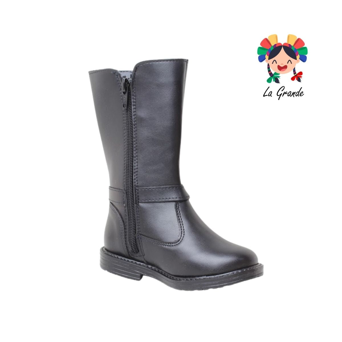 25190 BLASITO Negro Napa Bota Casual Larga para Niña
