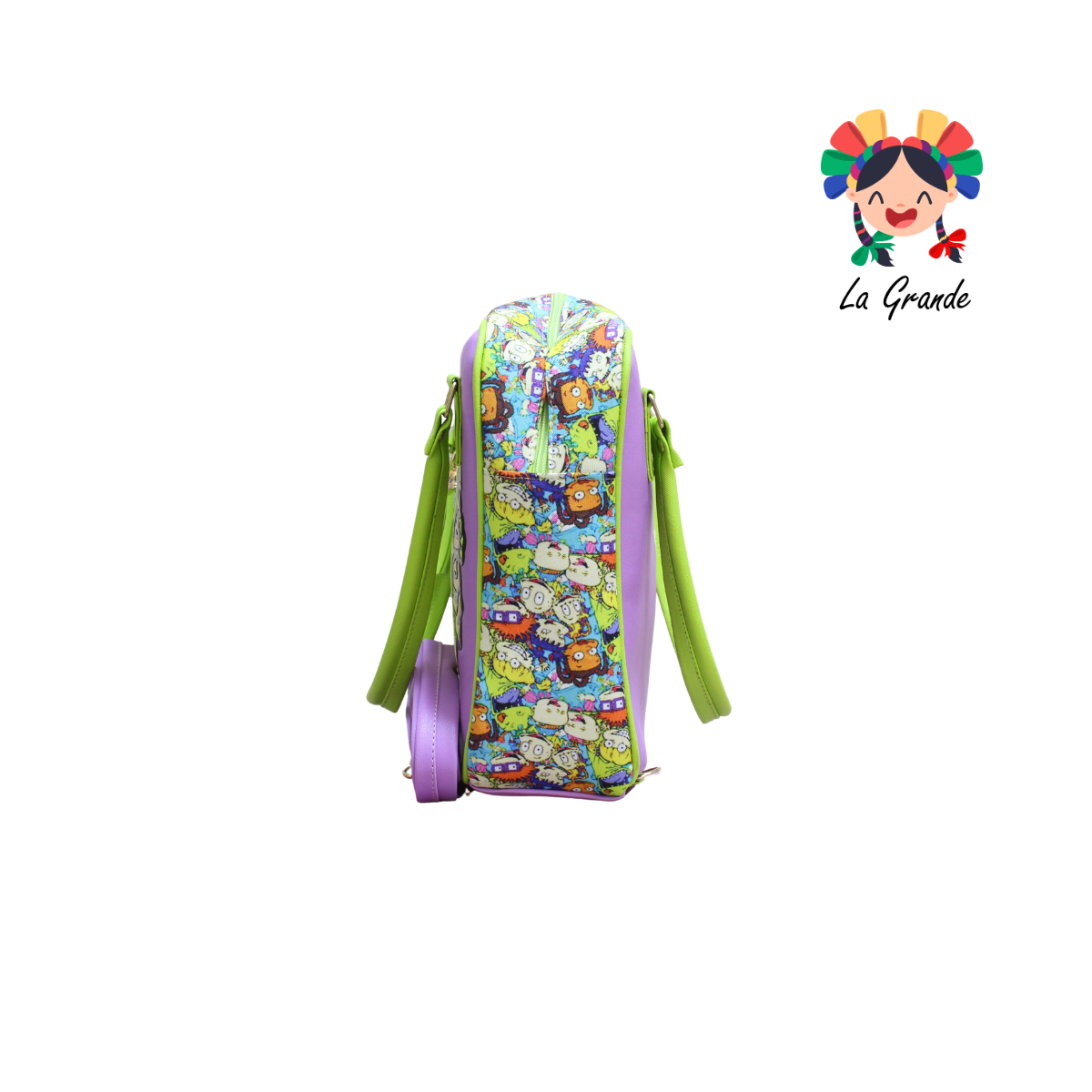 031 Dinosaurio LUCCIANA Mochila Casual Animada En Color Mrdo/Verde para Niña y Dama