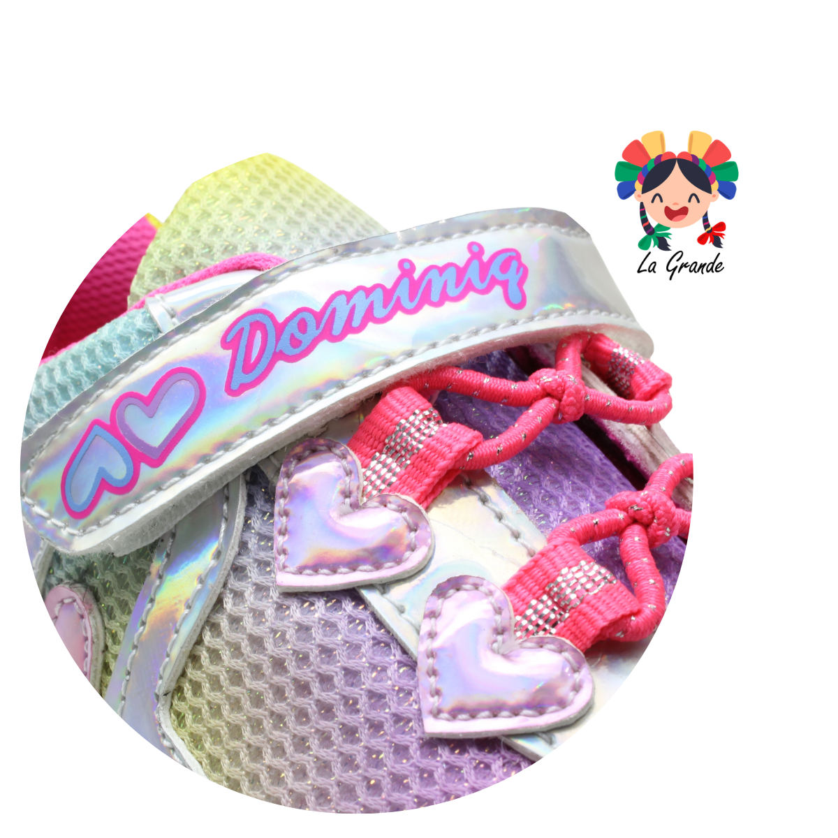 2565 DOMINIQ Multicolor Textil Tenis Casual con Luz Led para Niña