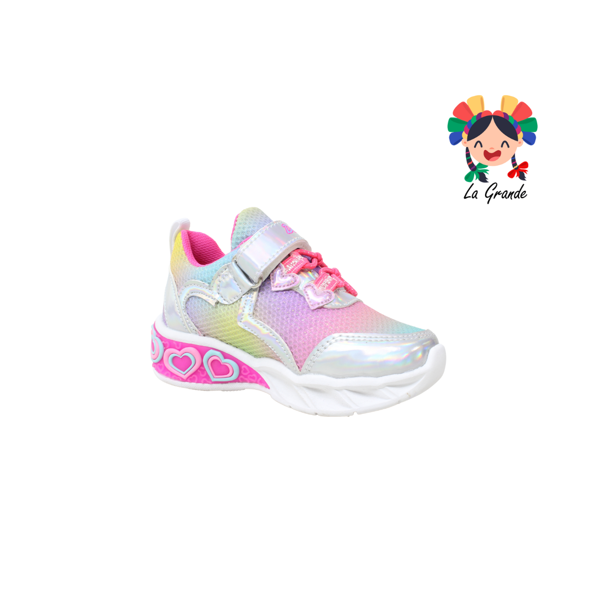 2565 DOMINIQ Multicolor Textil Tenis Casual con Luz Led para Niña