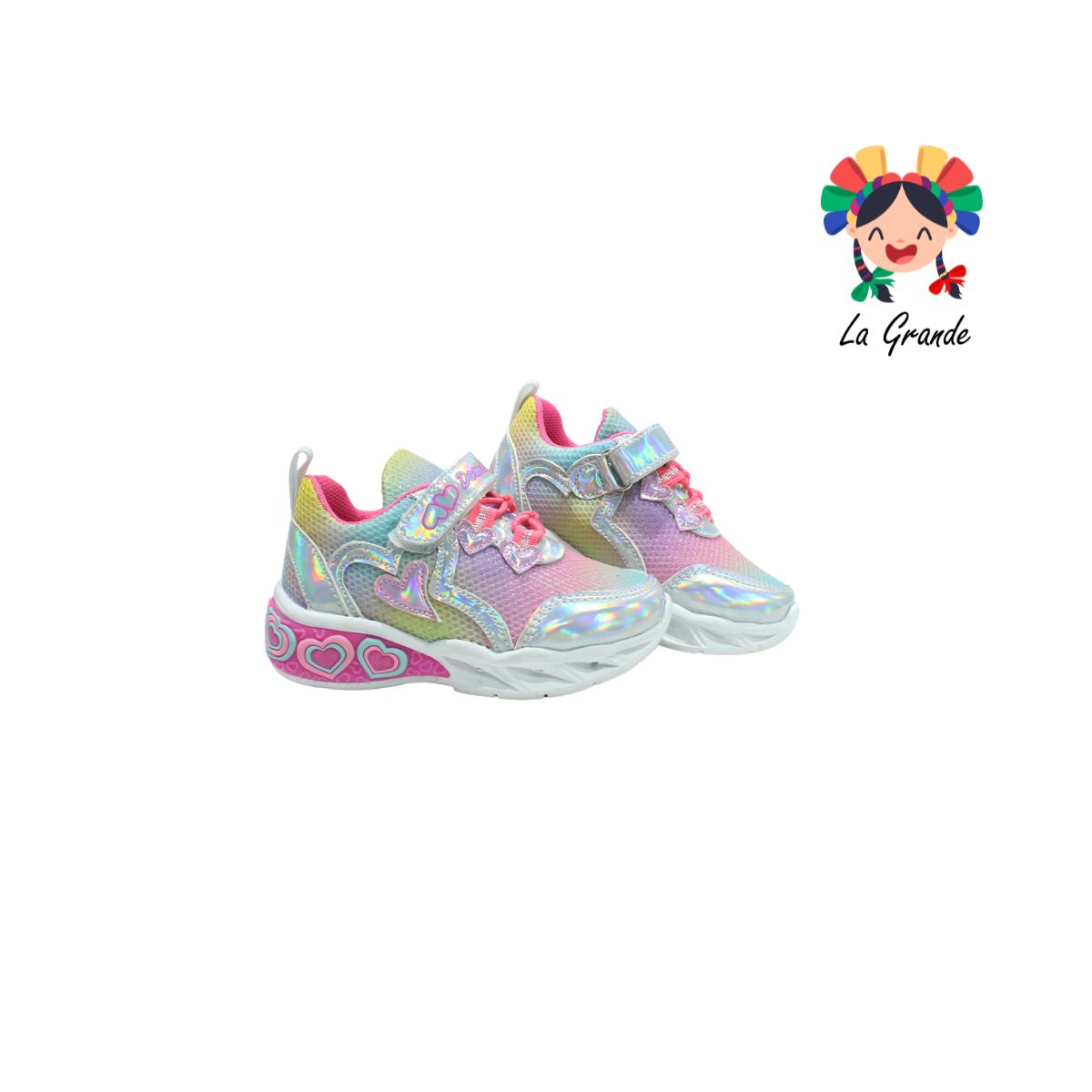 2565 DOMINIQ Multicolor Textil Tenis Casual con Luz Led para Niña