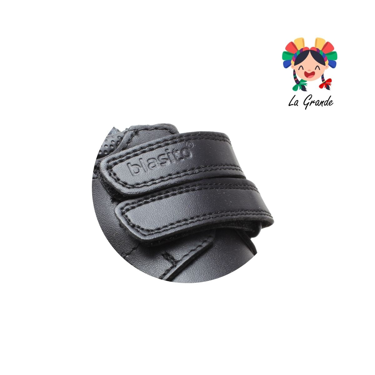 25E243 BLASITO Negro Piel Zapato Escolar para Niño y Joven