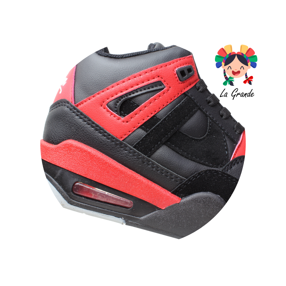 010897 PANAM Negro Rojo Tenis Casual para Dama y Joven Original