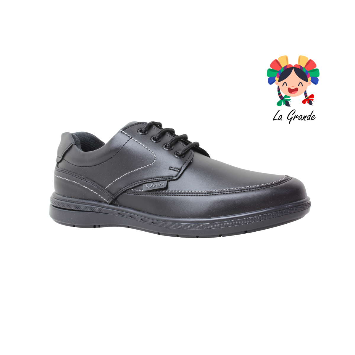 2600 VELRA Negro Piel Zapato Casual para Caballero