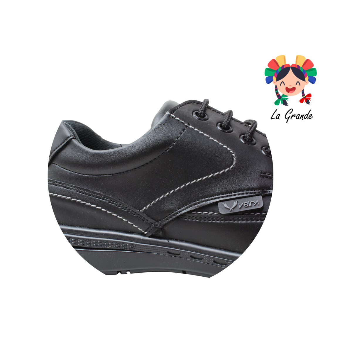 2600 VELRA Negro Piel Zapato Casual para Caballero