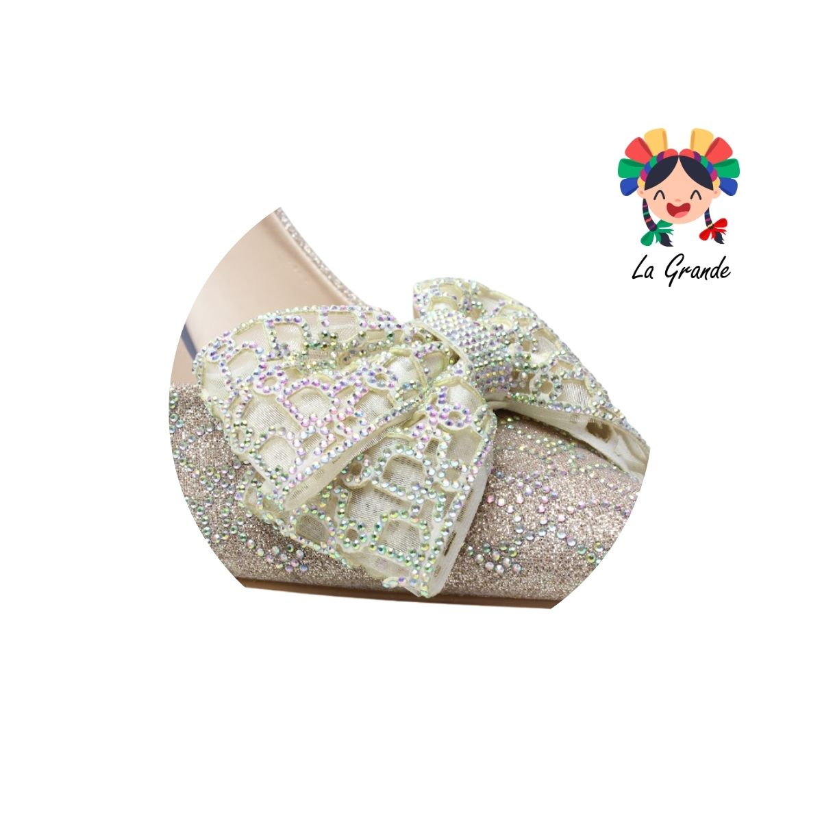 2706 WILDCAT Beige Beige Charol Zapatilla con Brillos para Dama