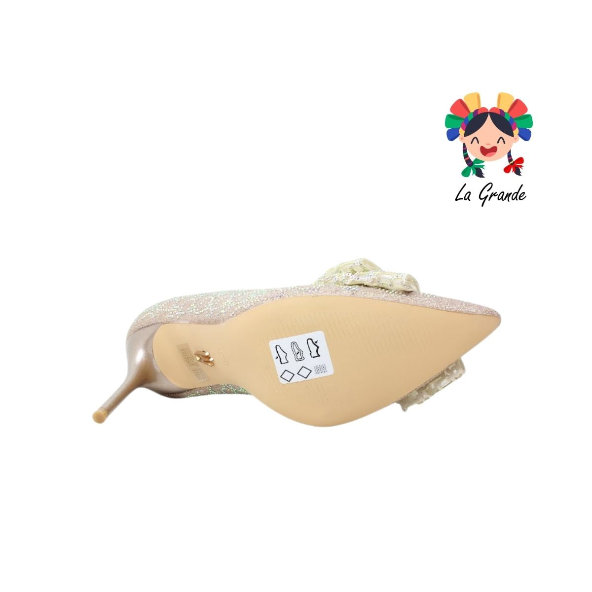 2706 WILDCAT Beige Beige Charol Zapatilla con Brillos para Dama