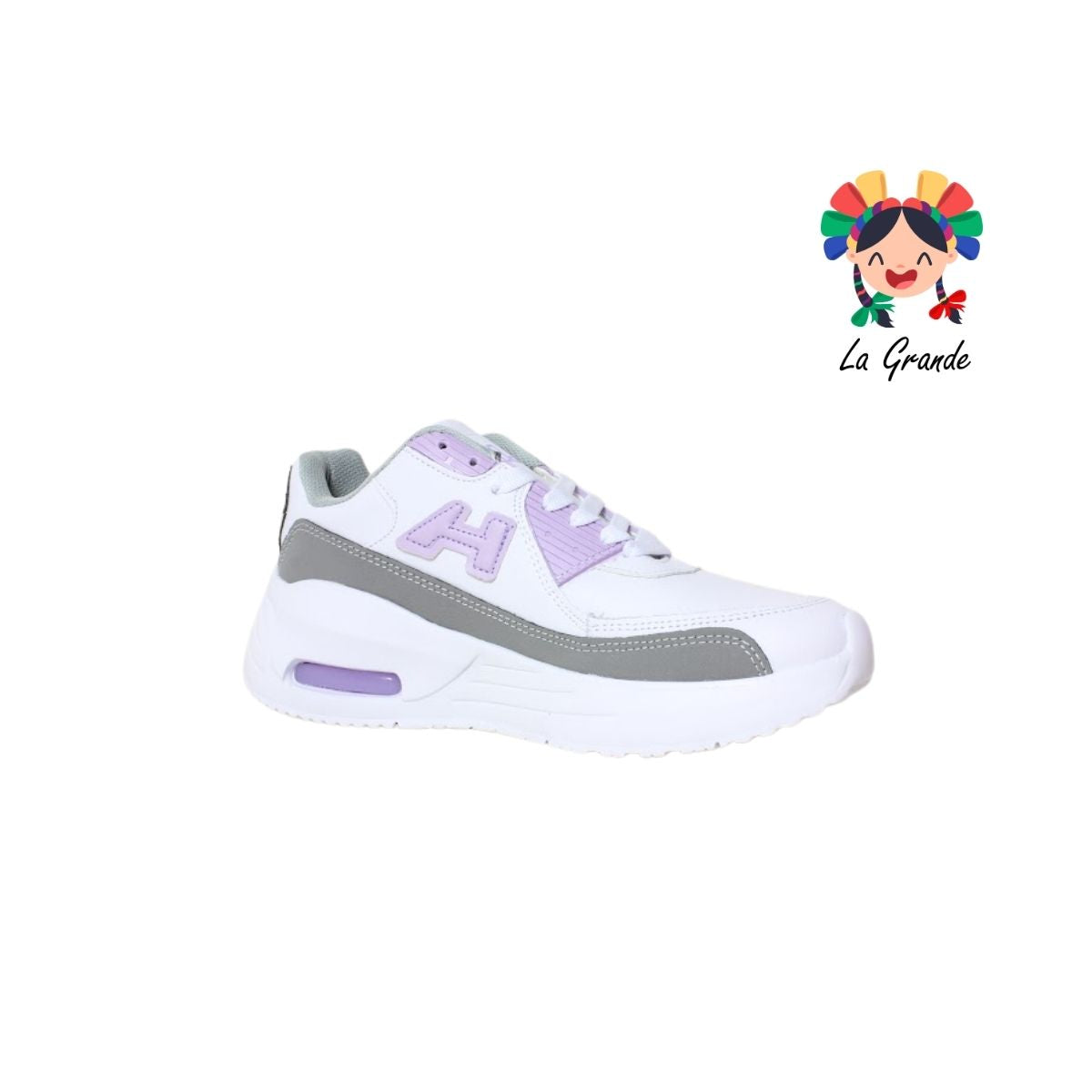 270 H-GROSS Bco Gris Lila Tenis Deportivo de Válvula para Dama