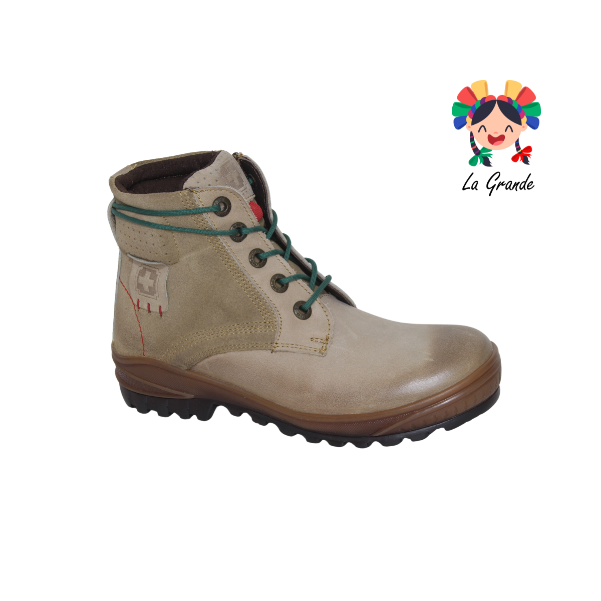2710 SWISSBRAND Arena Piel Bota Casual para Dama y Joven