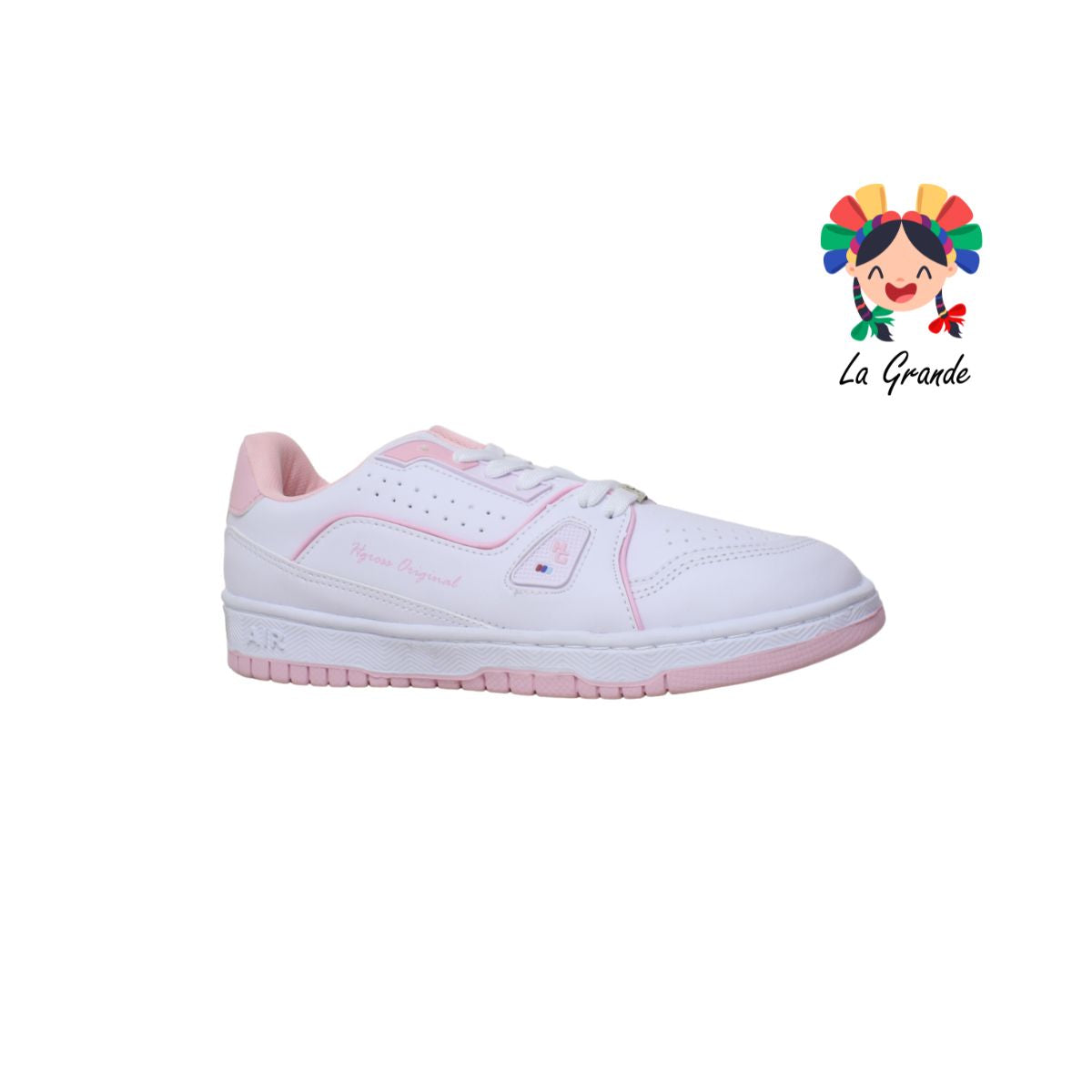 272 H-GROSS Blanco Rosa Piel Tenis Casual para Dama