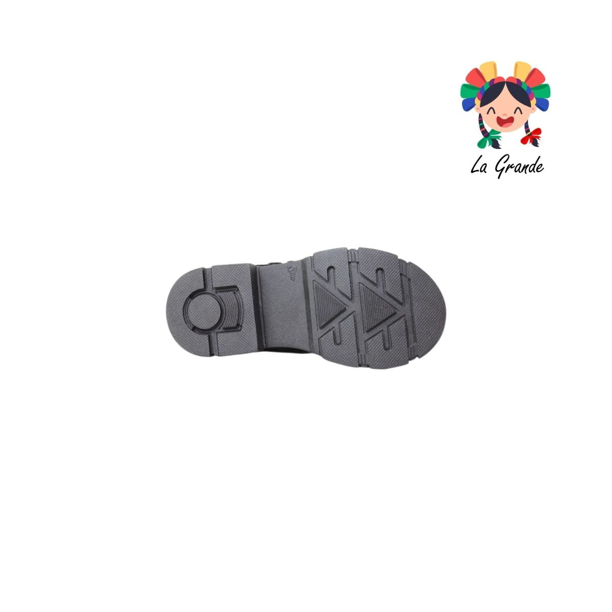 275 GABRIELA Negro Sintético Zapato Escolar con Suela Kitty para Niña