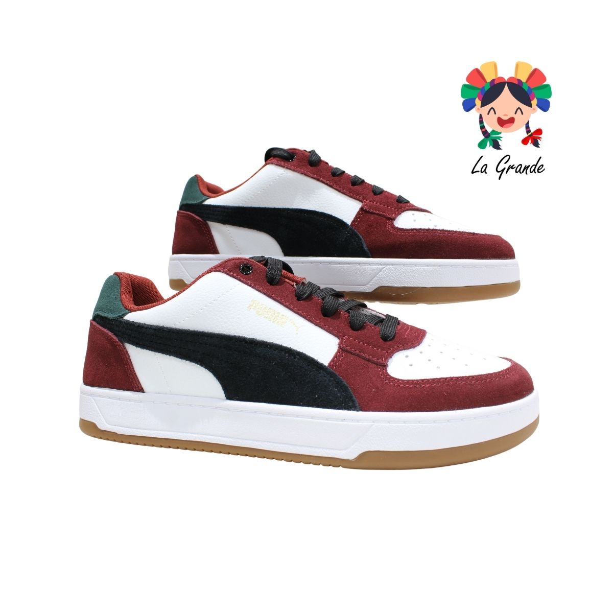 401 PUMA Bco Rojo Vde Tenis Casual Importado Original para Caballero
