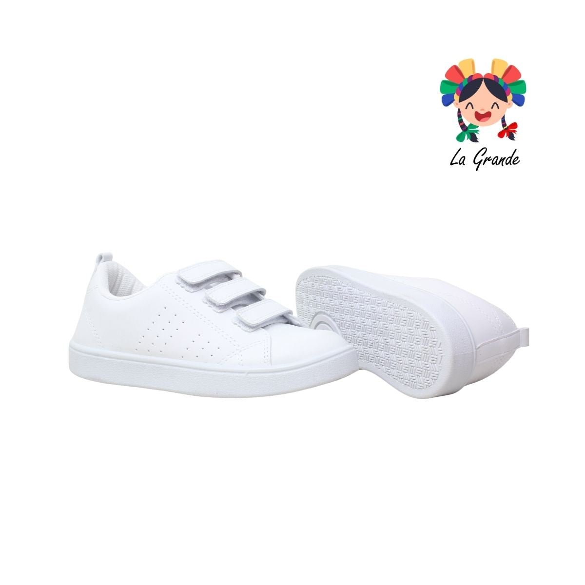 28010 PEKE KIDS Blanco Sint Tenis Escolar para Niña, Niño, Dama y Joven