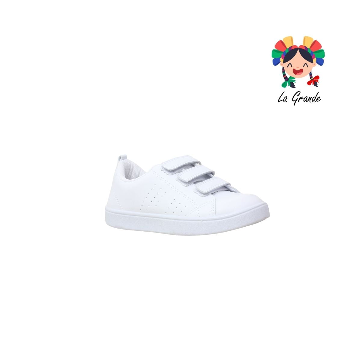 28010 PEKE KIDS Blanco Sint Tenis Escolar para Niña, Niño, Dama y Joven